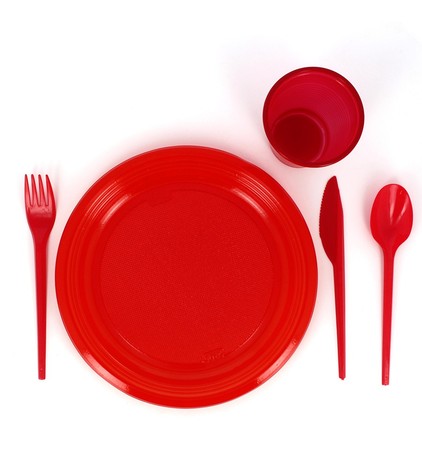 Vaso de plastico ps rojo 200 ml 24 unidades