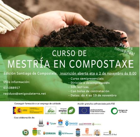 Aberto o prazo de inscrición no curso de mestría en compostaxe ata o 2 de novembro